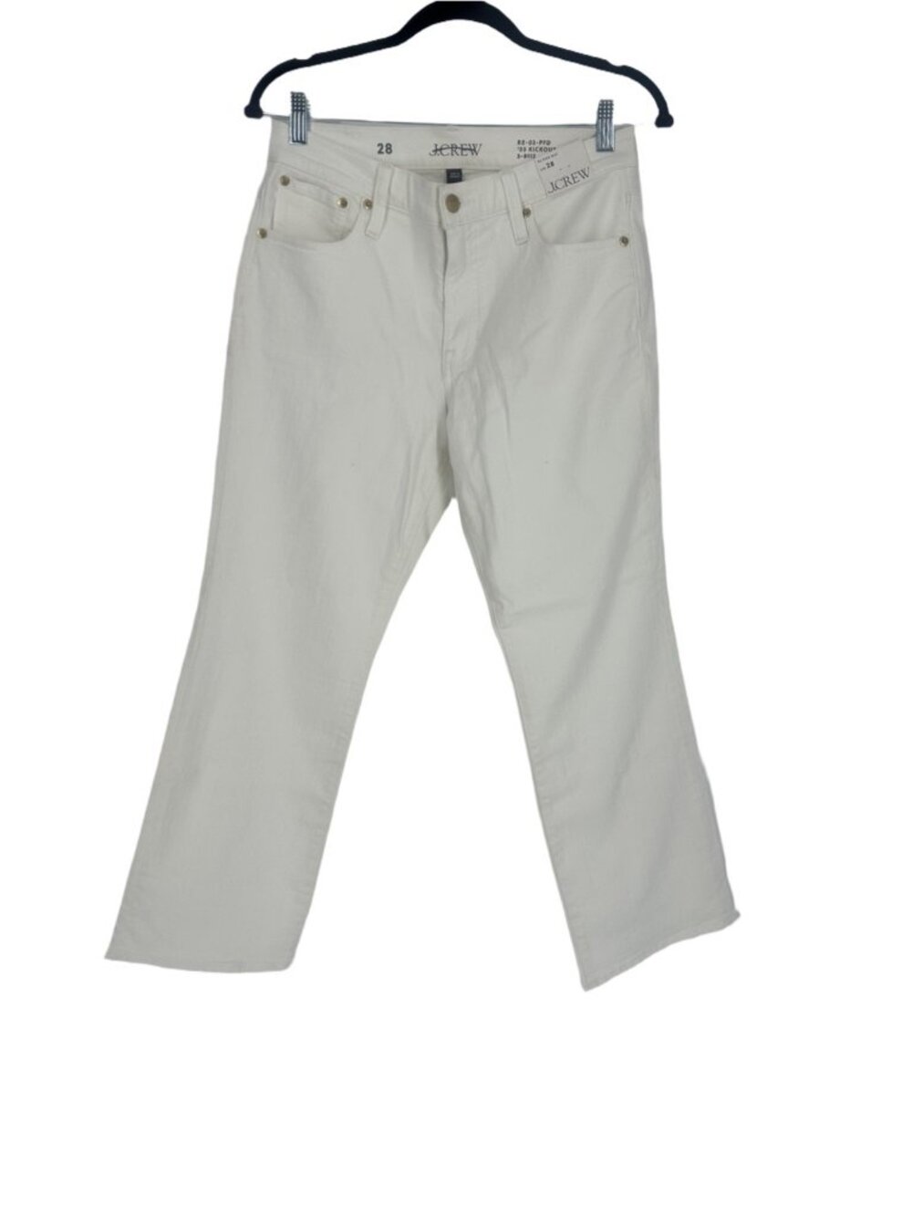 J Crew Kickout White Jeans Womens 28 High Rise Cropped Wide Leg Denim NWT